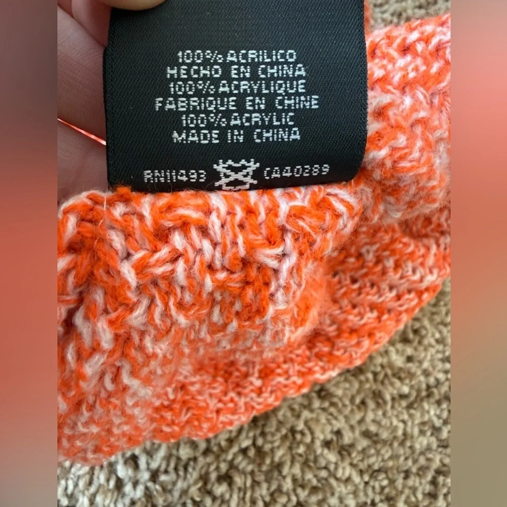 Denver Broncos New Era Knit Beanie Hat Orange & White Women’s One Size